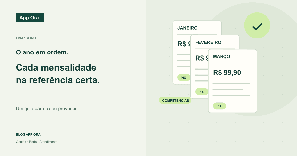 Carnê aberto com folhas de janeiro, fevereiro e março, calendário e marcações de conferência.