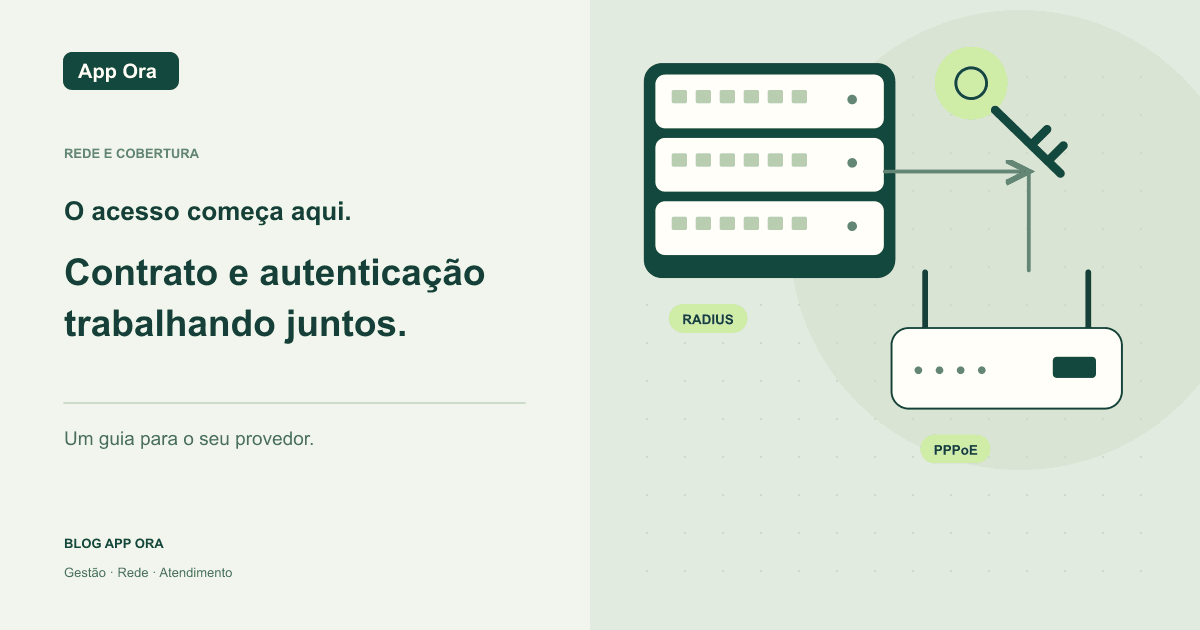 Servidor RADIUS conectado a um roteador concentrador e chave de autenticação PPPoE.